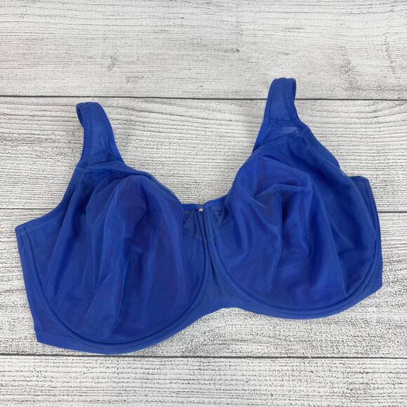 1st & Curve Plus Size Blue Mesh Full Figure Underwire Bra Size 40K - Picture 1 of 9